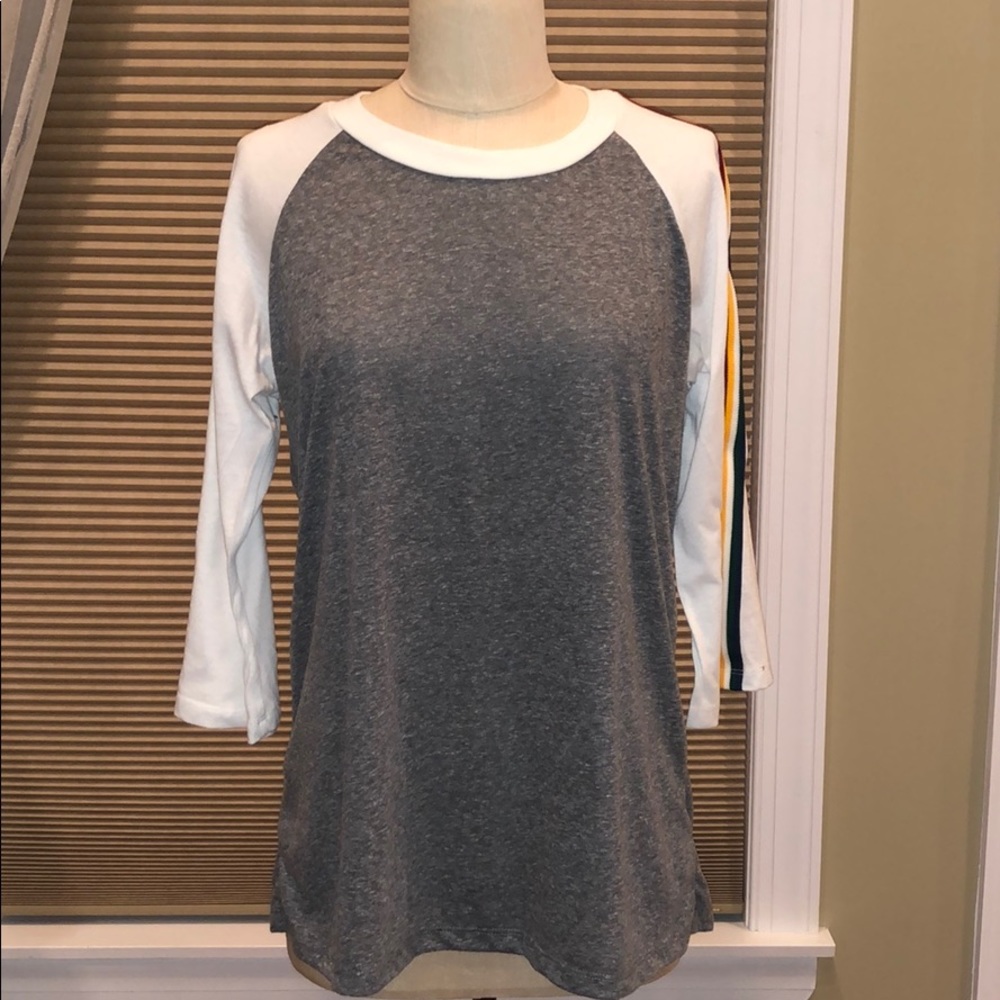 Camp Collection Soft Rainbow Baseball Tee